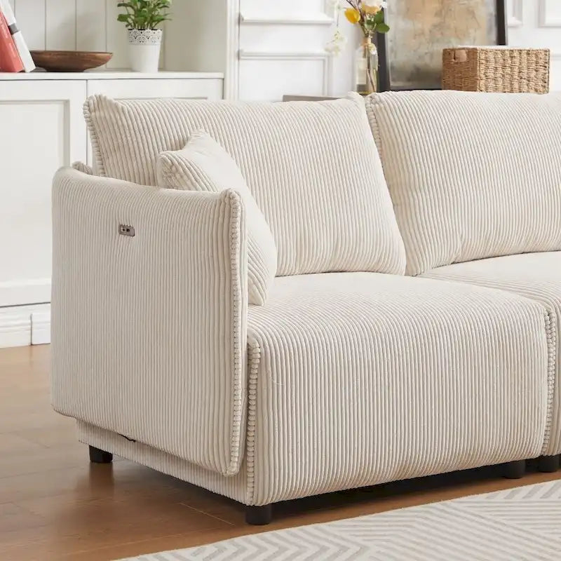 106 Multi-Module Combination Style Sofa, Modern Minimalist Corduroy Combination Sofa