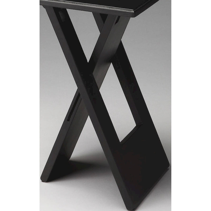 Table pliante noire Hammond faite à la main (Inde)