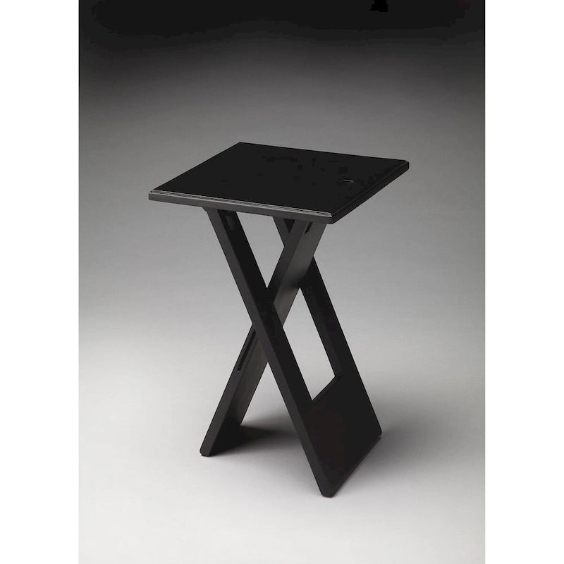Table pliante noire Hammond faite à la main (Inde)