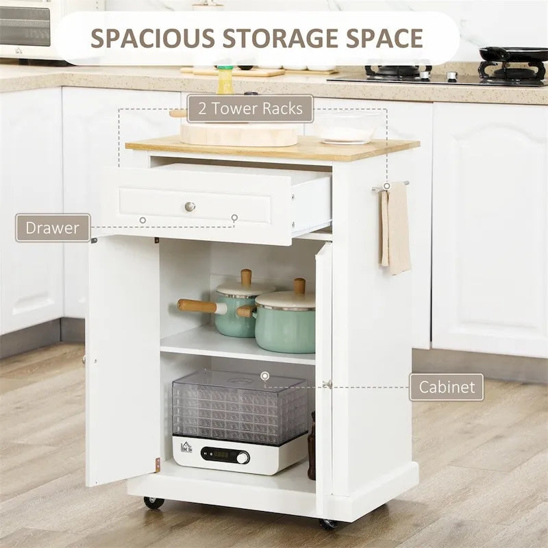 Desserte de cuisine roulante, chariot de service portable avec tiroir