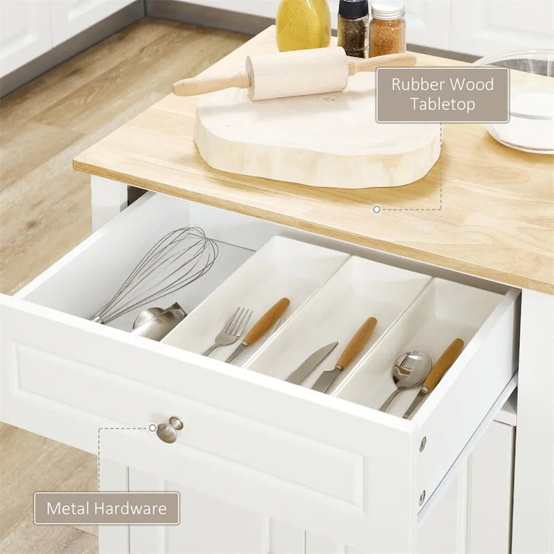 Desserte de cuisine roulante, chariot de service portable avec tiroir