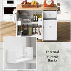 Chariot de cuisine roulant de 53,9 de largeur avec étagère de rangement interne - N/A