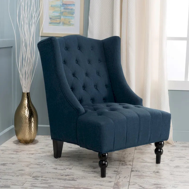 Fauteuil à oreilles tapissé