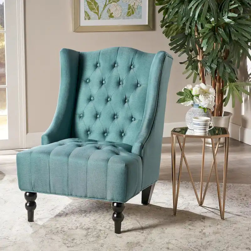 Fauteuil à oreilles tapissé