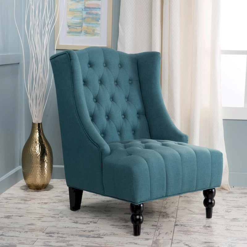 Fauteuil à oreilles tapissé