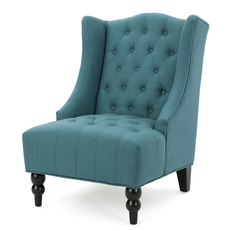 Fauteuil à oreilles tapissé