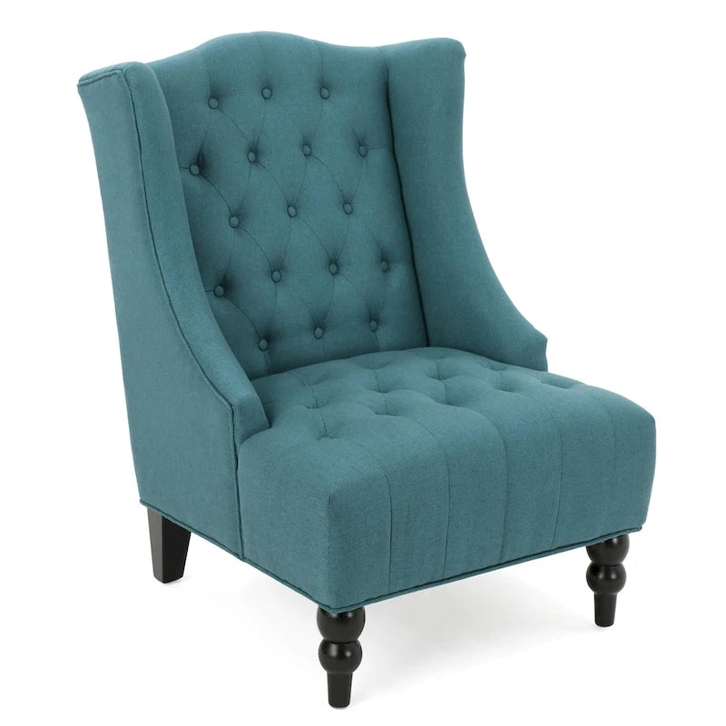 Fauteuil à oreilles tapissé