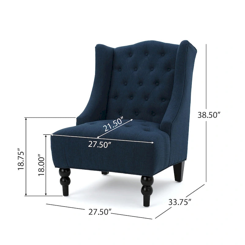 Fauteuil à oreilles tapissé