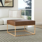 HomePop Pouf carré à cadre métallique