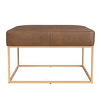 HomePop Pouf carré à cadre métallique