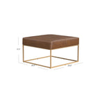 HomePop Pouf carré à cadre métallique