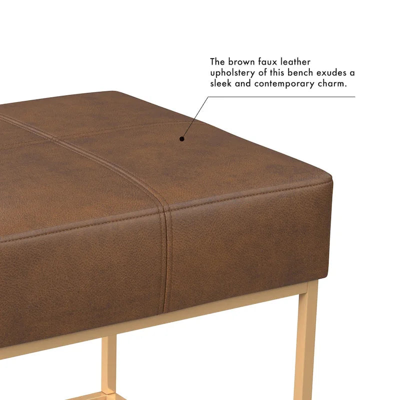 HomePop Pouf carré à cadre métallique