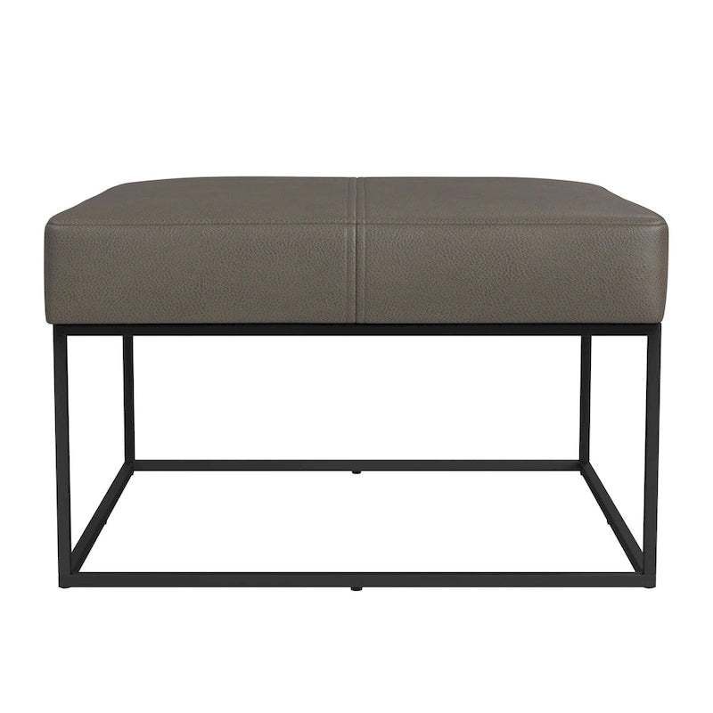 HomePop Pouf carré à cadre métallique