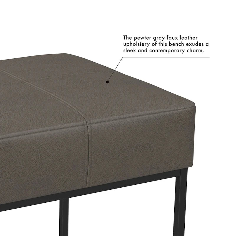 HomePop Pouf carré à cadre métallique
