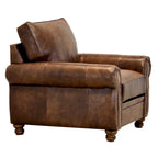 Canapé Cabot en cuir pleine fleur et ensemble de 2 fauteuils