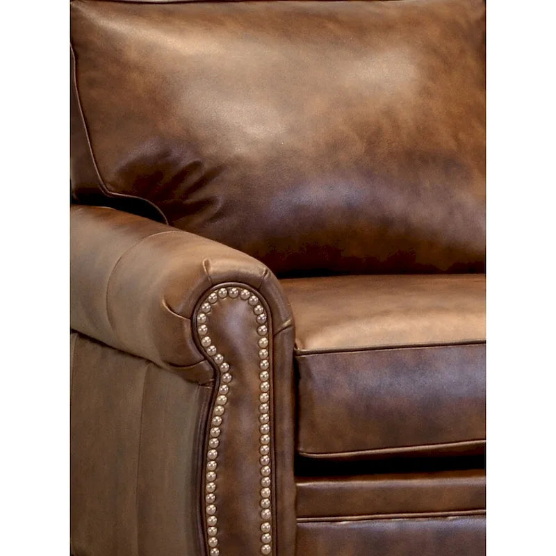 Canapé Cabot en cuir pleine fleur et ensemble de 2 fauteuils