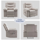 Fauteuil relax électrique avec chauffage d'assise et fonction de massage réglable