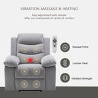 Fauteuil relax électrique avec chauffage d'assise et fonction de massage réglable