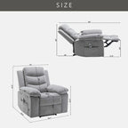 Fauteuil relax électrique avec chauffage d'assise et fonction de massage réglable