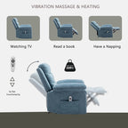 Fauteuil relax électrique avec chauffage d'assise et fonction de massage réglable