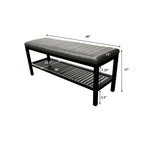 Solid Bamboo Ribbed Padded 40 Bench with Shelf