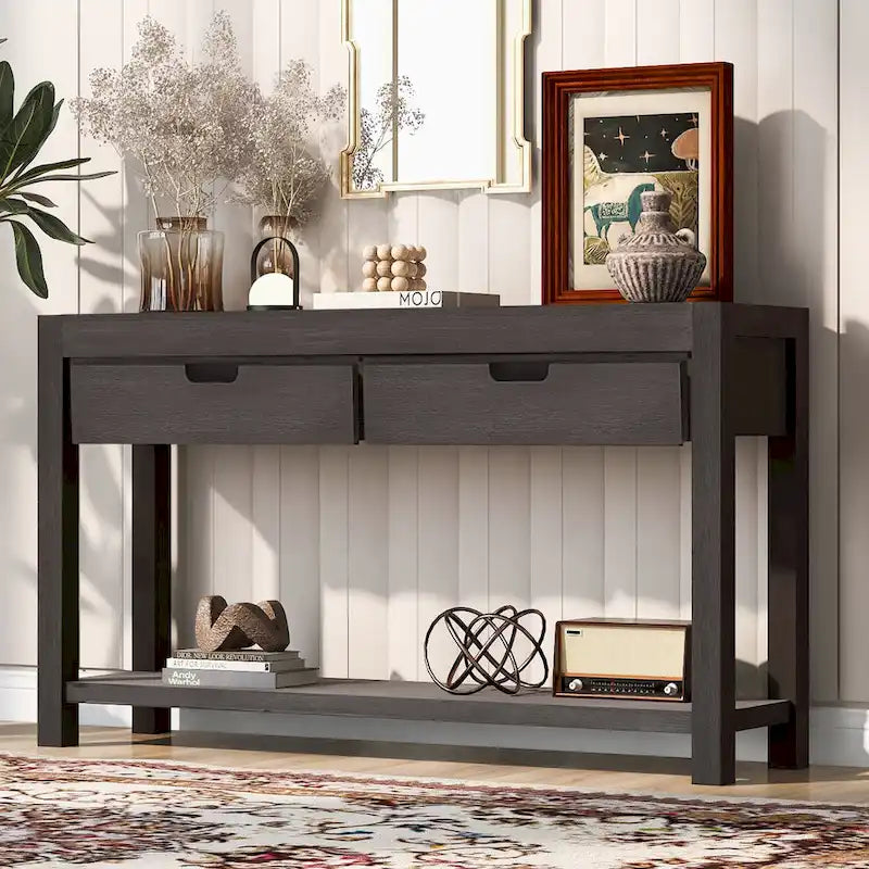 Console avec 2 tiroirs et 1 étagère