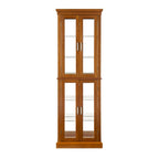 Curio Cabinet Lighted Curio Diapaly Cabinet with Adjustable Shelves, Tempered Glass Doors(E26 light bulb not included)