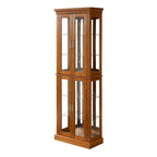 Curio Cabinet Lighted Curio Diapaly Cabinet with Adjustable Shelves, Tempered Glass Doors(E26 light bulb not included)