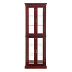 Curio Cabinet Lighted Curio Diapaly Cabinet with Adjustable Shelves, Tempered Glass Doors(E26 light bulb not included)