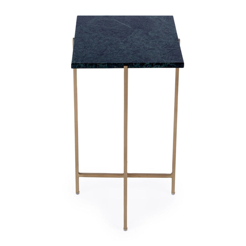 Table d'appoint Nigella carrée en marbre et métal