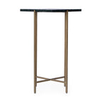 Table d'appoint Nigella carrée en marbre et métal