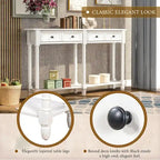 Console Table Sofa Table Easy Assembly with Two Storage Drawers and Bottom Shelf for Living Room, Entryway