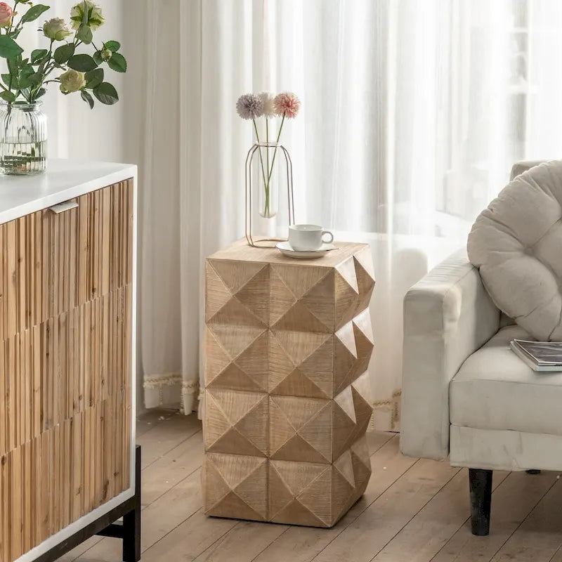 23,62 cm de hauteur Table basse rétro à motif gaufré en 3D Meubles rétro