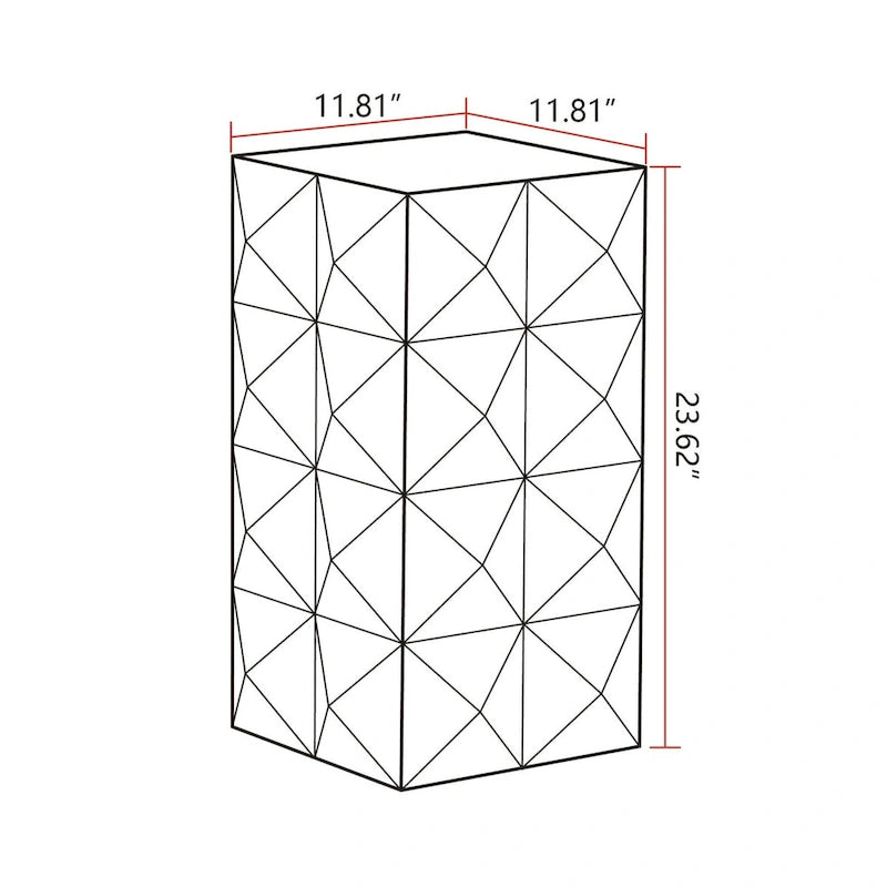 23,62 cm de hauteur Table basse rétro à motif gaufré en 3D Meubles rétro