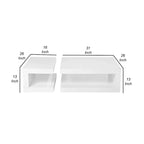 Jack 2 Piece Coffee Table Set, 2 Tiers, Tempered Glass, White Lacquer