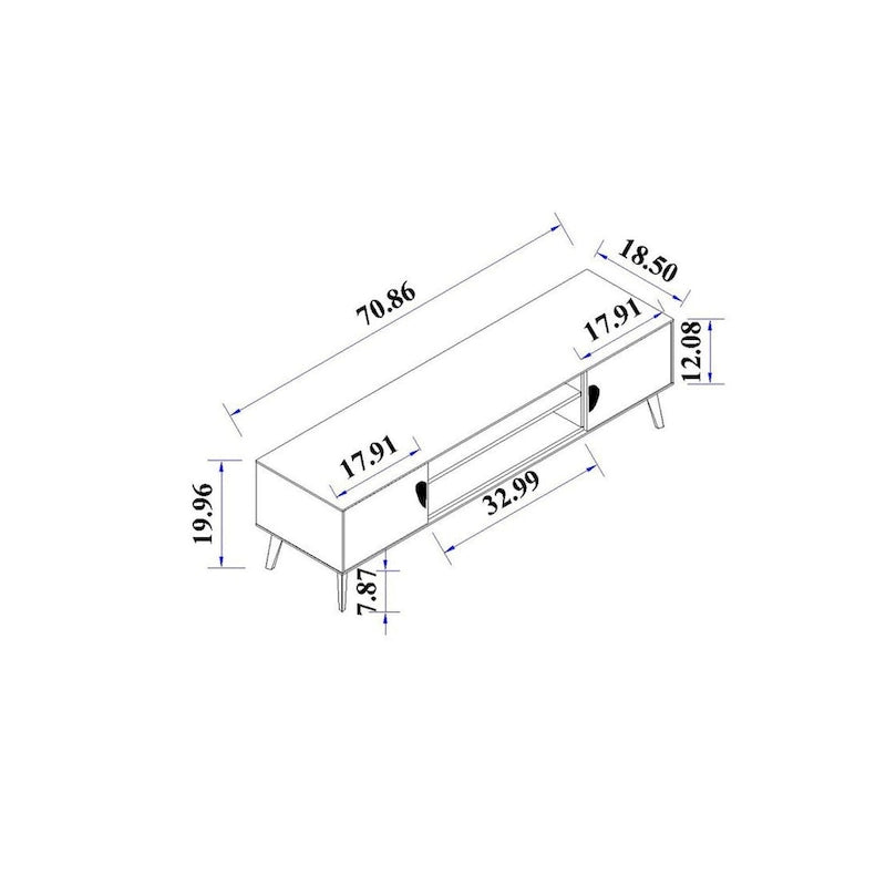 Manhattan Comfort Haley 70.9 Mid-Century Modern TV Stand