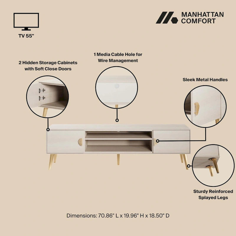 Manhattan Comfort Haley 70.9 Mid-Century Modern TV Stand