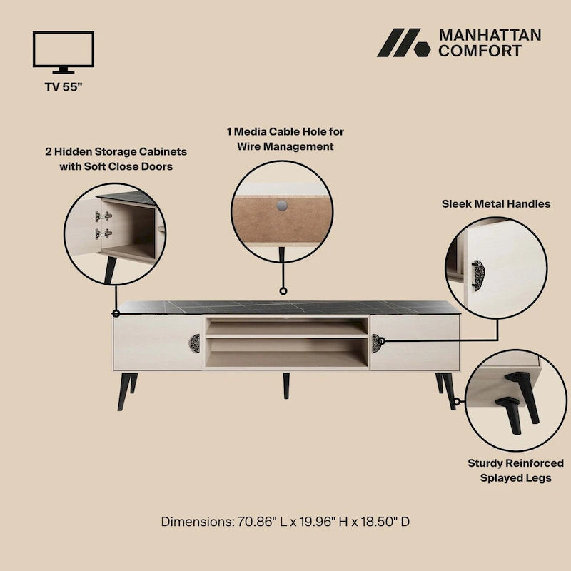 Manhattan Comfort Haley 70.9 Mid-Century Modern TV Stand