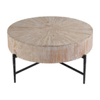 Table basse ronde en bois et fer Akemi de 97,8 cm de large