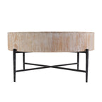 Table basse ronde en bois et fer Akemi de 97,8 cm de large