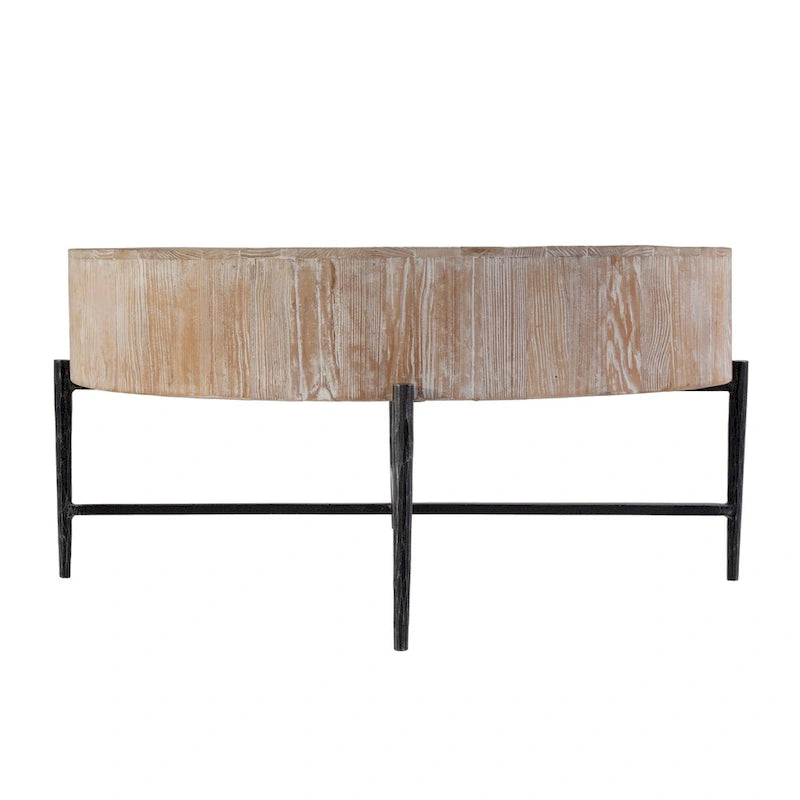 Table basse ronde en bois et fer Akemi de 97,8 cm de large