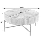 Table basse ronde en bois et fer Akemi de 97,8 cm de large