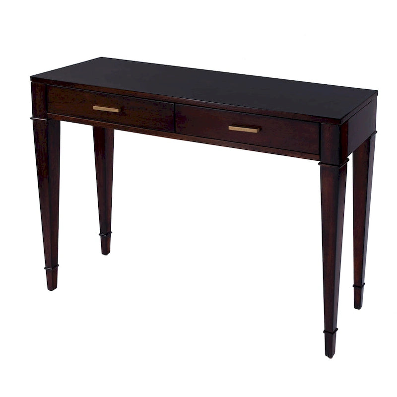 Table console Kai à 2 tiroirs en ronce de bois 46