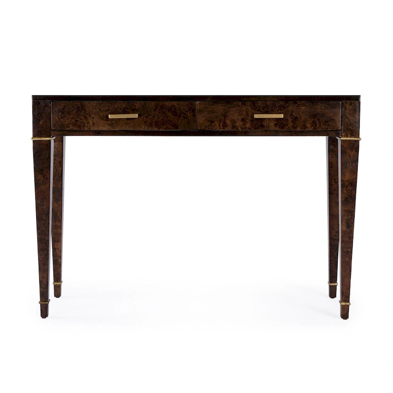Table console Kai à 2 tiroirs en ronce de bois 46