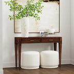 Table console Kai à 2 tiroirs en ronce de bois 46