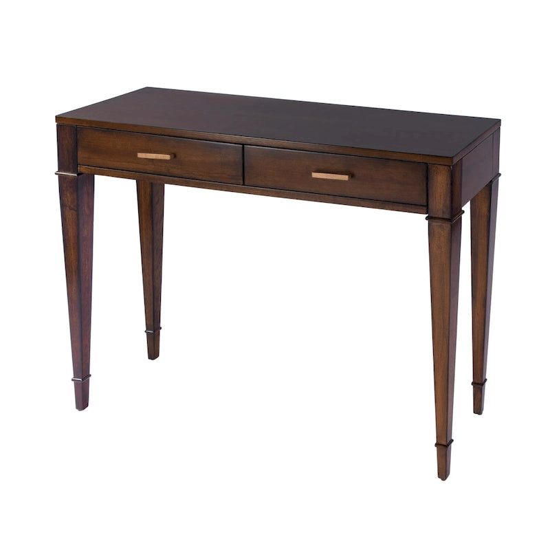 Table console Kai à 2 tiroirs en ronce de bois 46
