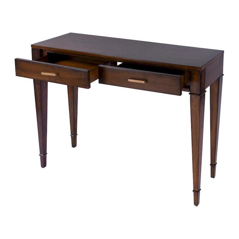 Table console Kai à 2 tiroirs en ronce de bois 46