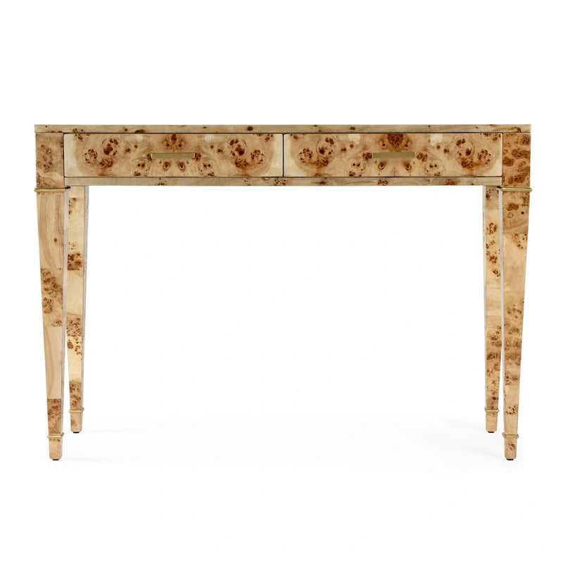 Table console Kai à 2 tiroirs en ronce de bois 46
