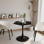 31.50 Modern Hexagonal Coffee Table with Printed Marble Top and Metal Base for Dining Room, Kitchen and Living Room