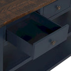 Console de 48 po en pin massif avec tiroirs et étagère